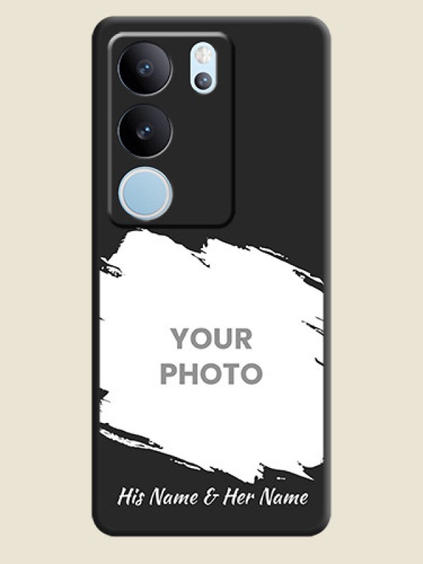 Custom Grunge Brush Strokes on Photo  On Space Black Custom Soft Matte Mobile Back Cover - Vivo V29 Pro 5G - alternate view