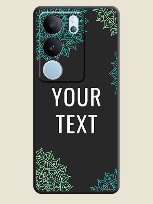 Custom Your Name with Floral Design On Space Black Custom Soft Matte Mobile Back Cover - Vivo V29 Pro 5G - alternate view