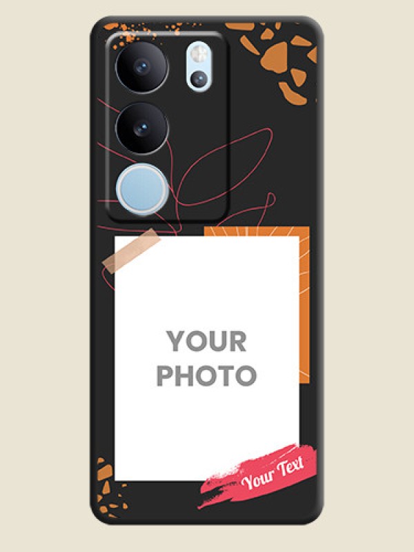 Custom Orange Photo Frame On Space Black Custom Soft Matte Mobile Back Cover - Vivo V29 Pro 5G - alternate view