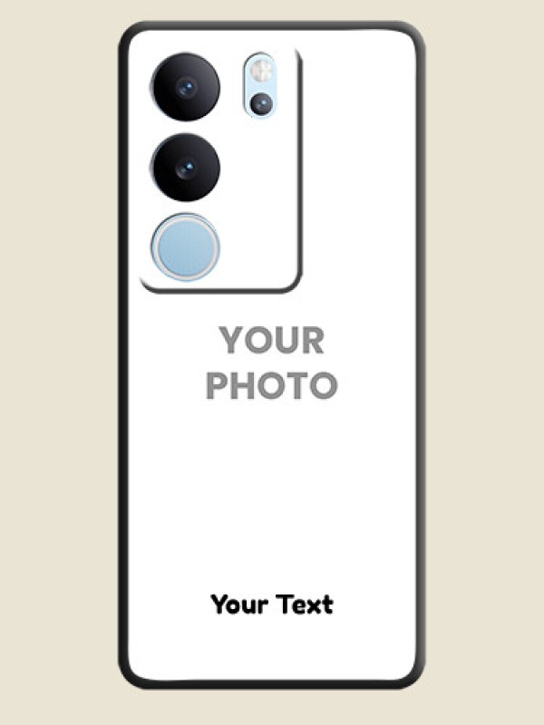 Custom Full Single Pic Upload With Text On Space Black Custom Soft Matte Mobile Back Cover - Vivo V29 Pro 5G - alternate view