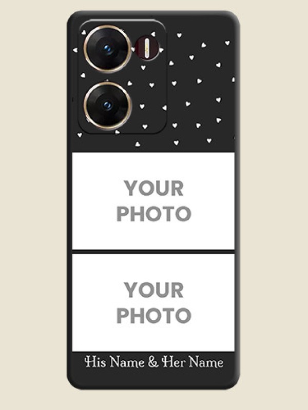 Custom Miniature Love Symbols with Name On Space Black Custom Soft Matte Mobile Back Cover - Vivo V29E 5G - alternate view