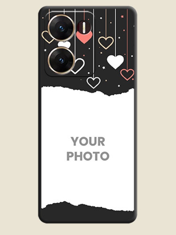 Custom Love Hangings with Splash Wave Picture On Space Black Custom Soft Matte Mobile Back Cover - Vivo V29E 5G - alternate view