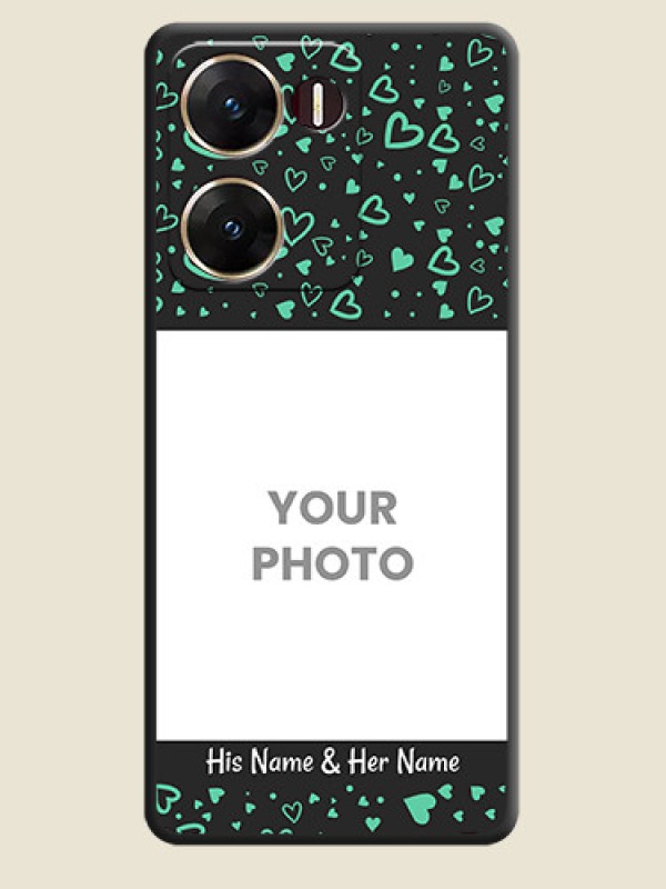 Custom Sea Green Indefinite Love Pattern on Photo On Space Black Custom Soft Matte Mobile Back Cover - Vivo V29E 5G - alternate view