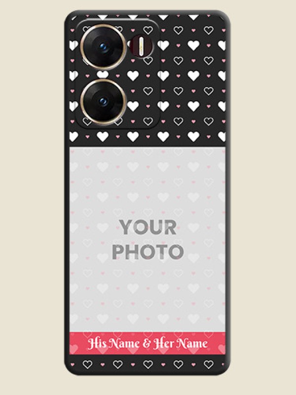 Custom White Color Love Symbols with Text Design on Photo On Space Black Custom Soft Matte Mobile Back Cover - Vivo V29E 5G - alternate view