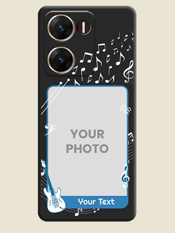 Custom Musical Theme Design with Text on Photo On Space Black Custom Soft Matte Mobile Back Cover - Vivo V29E 5G - alternate view