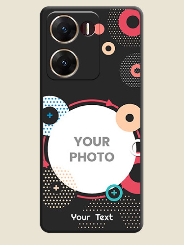 Custom Multicoloured Round Image On Space Black Custom Soft Matte Mobile Back Cover - Vivo V29E 5G - alternate view