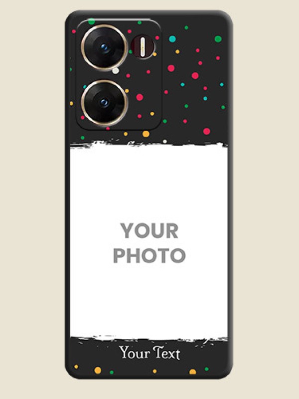 Custom Multicolor Dotted Pattern with Text  On Space Black Custom Soft Matte Mobile Back Cover - Vivo V29E 5G - alternate view