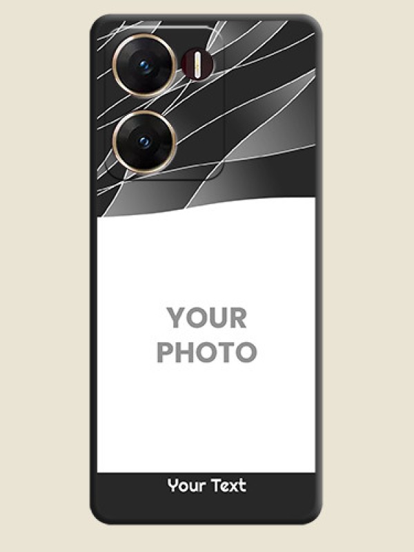 Custom Mixed Wave Lines on Photo On Space Black Custom Soft Matte Mobile Back Cover - Vivo V29E 5G - alternate view