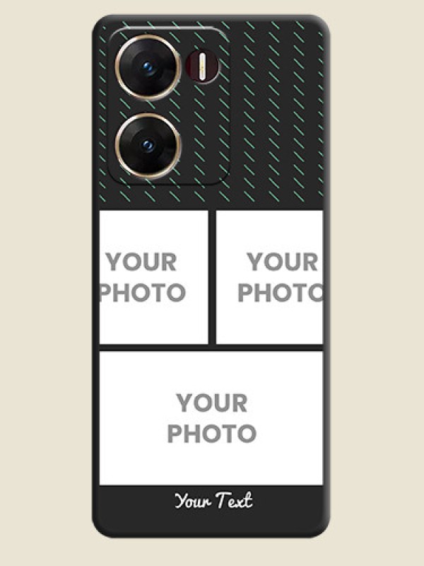 Custom Cross Dotted Pattern with 2 Image Holder On Space Black Custom Soft Matte Mobile Back Cover - Vivo V29E 5G - alternate view