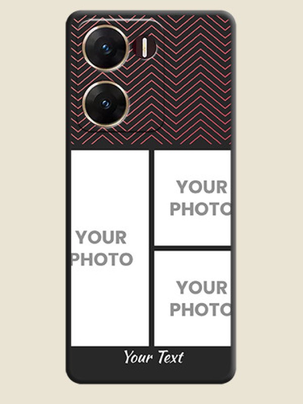 Custom Wave Pattern with 3 Image Holder On Space Black Custom Soft Matte Mobile Back Cover - Vivo V29E 5G - alternate view