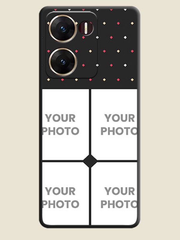 Custom Multicolor Dotted Pattern with 4 Image Holder On Space Black Custom Soft Matte Mobile Back Cover - Vivo V29E 5G - alternate view