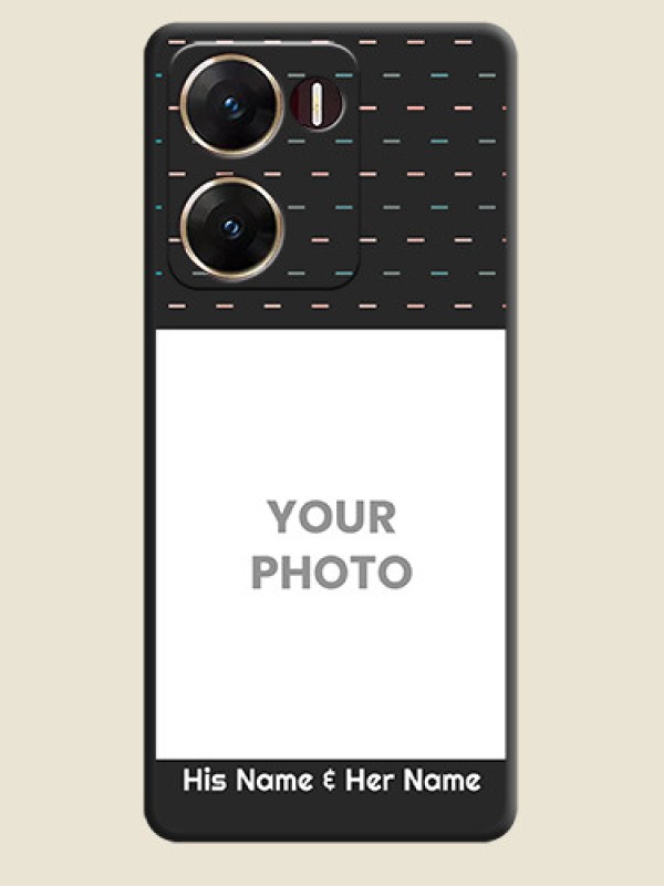 Custom Line Pattern Design with Text On Space Black Custom Soft Matte Mobile Back Cover - Vivo V29E 5G - alternate view