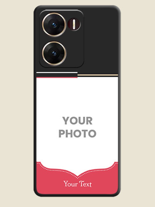 Custom Classic Plain Design with Name On Space Black Custom Soft Matte Mobile Back Cover - Vivo V29E 5G - alternate view