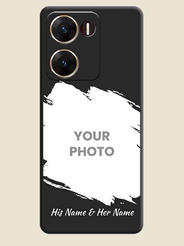 Custom Grunge Brush Strokes on Photo  On Space Black Custom Soft Matte Mobile Back Cover - Vivo V29E 5G - alternate view