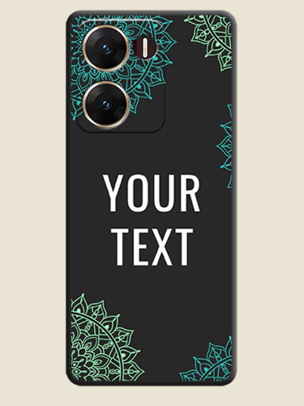 Custom Your Name with Floral Design On Space Black Custom Soft Matte Mobile Back Cover - Vivo V29E 5G - alternate view