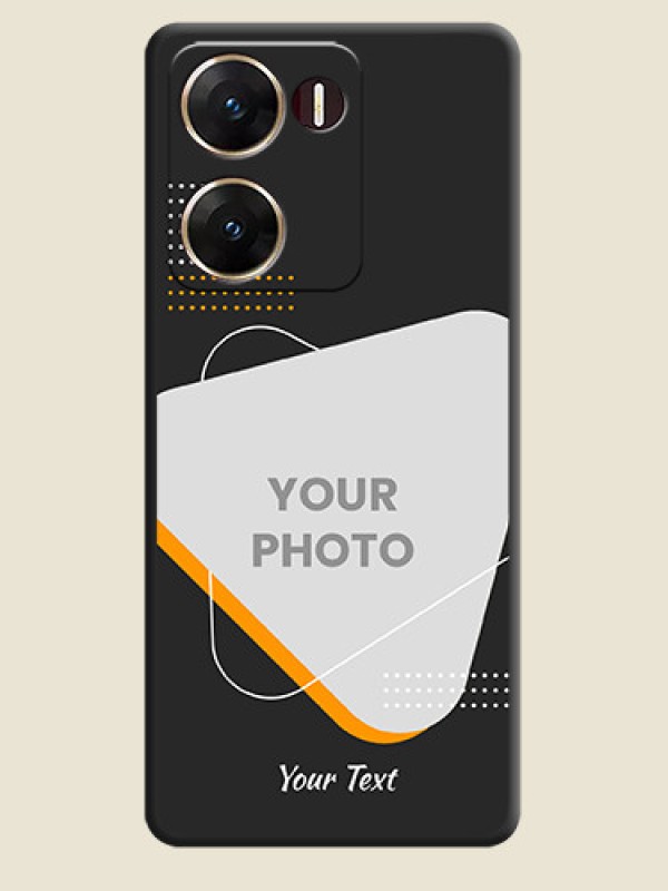 Custom Yellow Triangle on Photo On Space Black Custom Soft Matte Mobile Back Cover - Vivo V29E 5G - alternate view