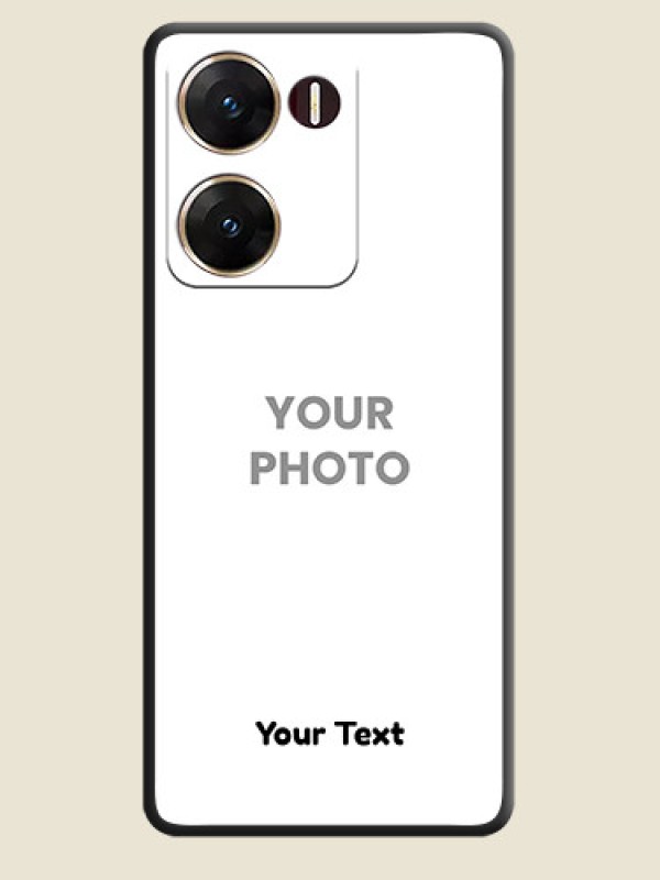 Custom Full Single Pic Upload With Text On Space Black Custom Soft Matte Mobile Back Cover - Vivo V29E 5G - alternate view