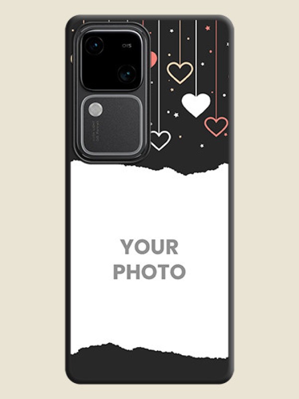 Custom Love Hangings with Splash Wave Picture on Space Black Custom Soft Matte Phone Back Cover - Vivo V30 5G - alternate view