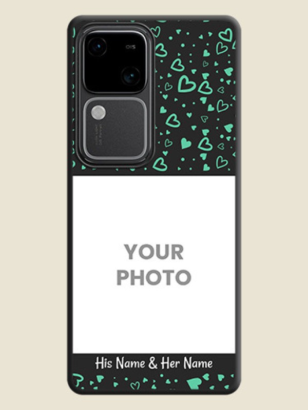 Custom Sea Green Indefinite Love Pattern - Photo on Space Black Soft Matte Mobile Cover - Vivo V30 5G - alternate view
