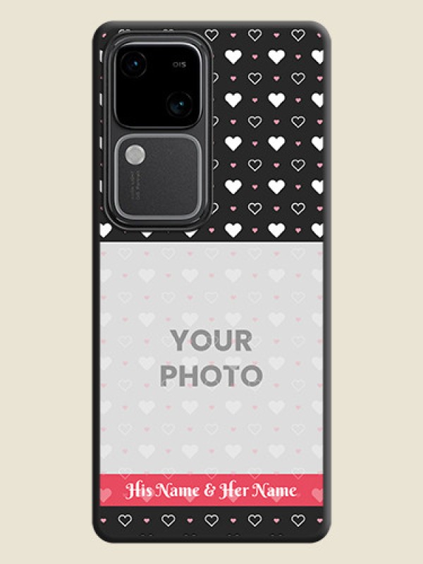 Custom White Color Love Symbols with Text Design - Photo on Space Black Soft Matte Phone Cover - Vivo V30 5G - alternate view