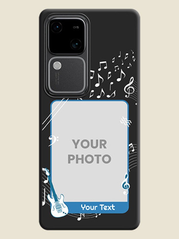 Custom Musical Theme Design with Text - Photo on Space Black Soft Matte Mobile Case - Vivo V30 5G - alternate view
