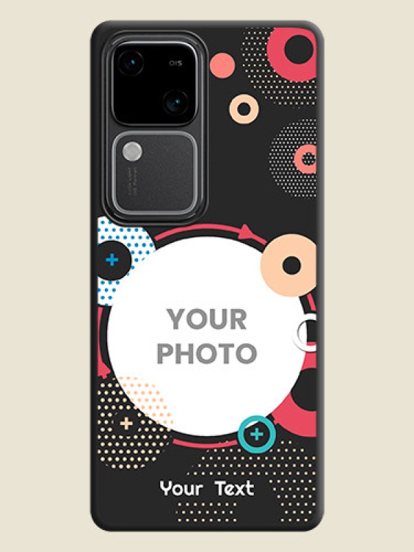 Custom Multicoloured Round Image on Personalised Space Black Soft Matte Cases - Vivo V30 5G - alternate view