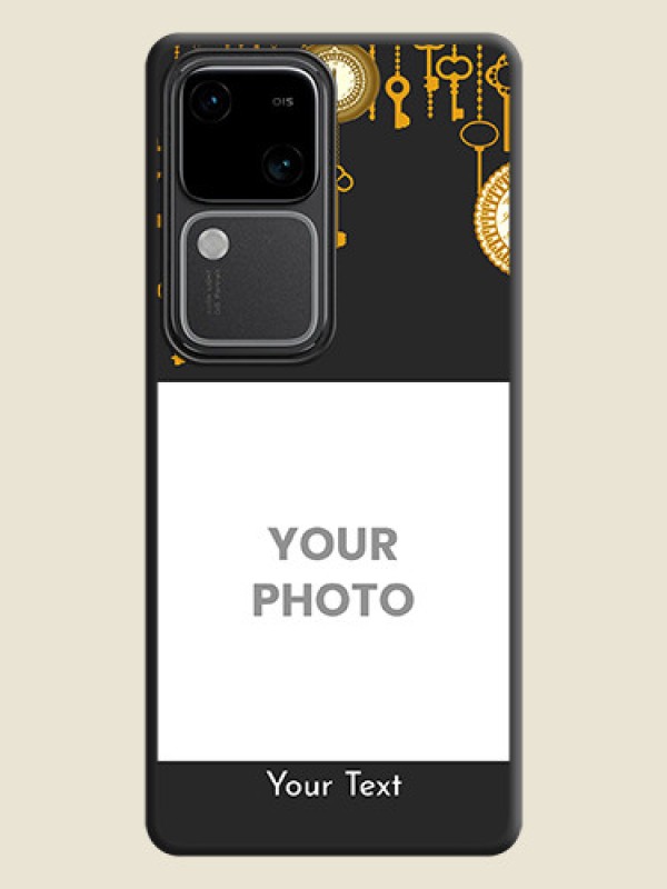 Custom Decorative Design with Text on Space Black Custom Soft Matte Back Cover - Vivo V30 5G - alternate view