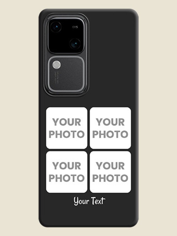 Custom Floral Art with 6 Image Holder - Photo on Space Black Soft Matte Mobile Case - Vivo V30 5G - alternate view
