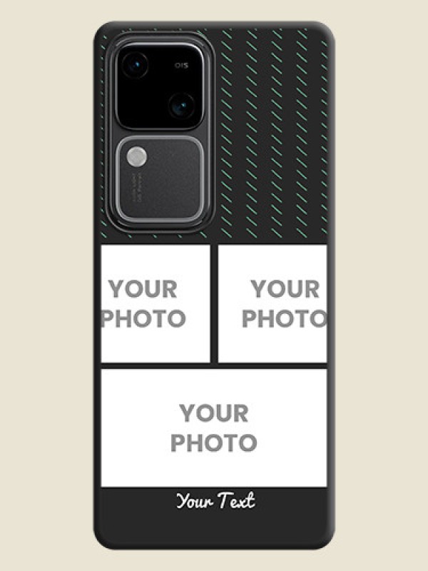 Custom Cross Dotted Pattern with 2 Image Holder on Personalised Space Black Soft Matte Cases - Vivo V30 5G - alternate view