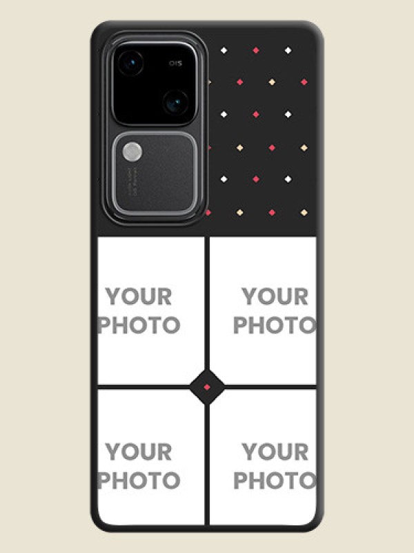 Custom Multicolor Dotted Pattern with 4 Image Holder on Space Black Custom Soft Matte Phone Cases - Vivo V30 5G - alternate view