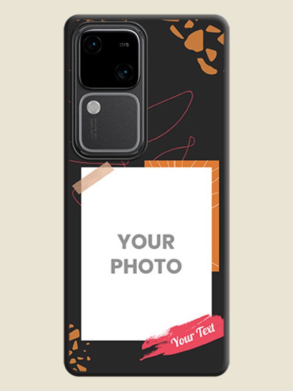 Custom Orange Photo Frame on Space Black Custom Soft Matte Phone Back Cover - Vivo V30 5G - alternate view