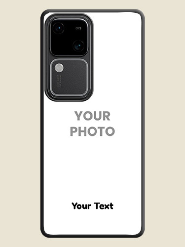 Custom Full Single Pic Upload With Text On Space Black Personalized Soft Matte Phone Covers - Vivo V30 5G - alternate view