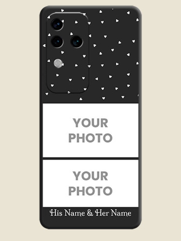 Custom Miniature Love Symbols with Name on Space Black Custom Soft Matte Back Cover - Vivo V30 Pro 5G - alternate view