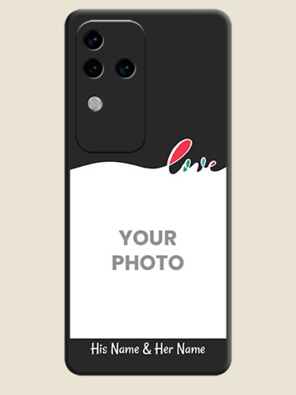 Custom Fall in Love Pattern with Picture - Photo on Space Black Soft Matte Mobile Case - Vivo V30 Pro 5G - alternate view