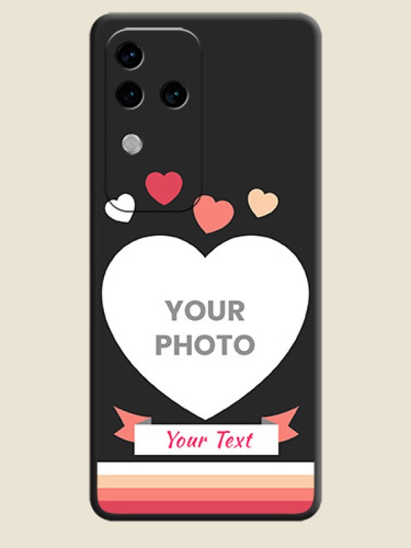 Custom Love Shaped Photo with Colorful Stripes on Personalised Space Black Soft Matte Cases - Vivo V30 Pro 5G - alternate view