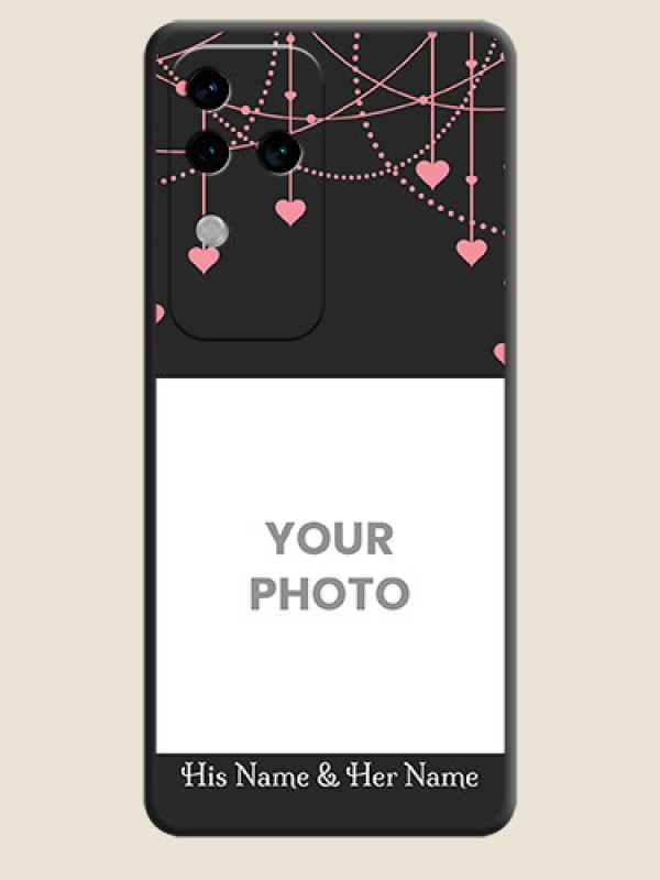 Custom Pink Love Hangings with Text on Space Black Custom Soft Matte Back Cover - Vivo V30 Pro 5G - alternate view