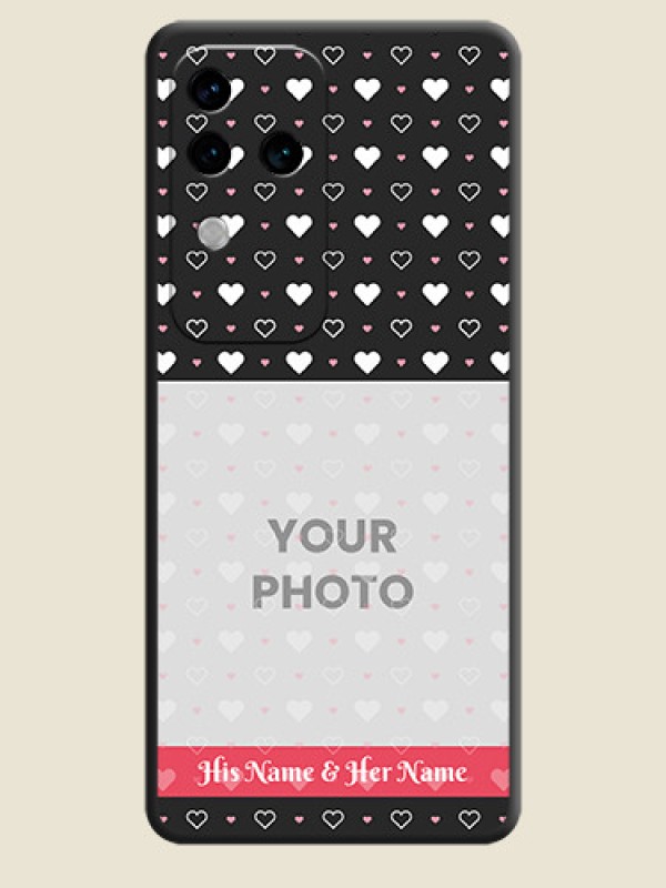 Custom White Color Love Symbols with Text Design - Photo on Space Black Soft Matte Phone Cover - Vivo V30 Pro 5G - alternate view
