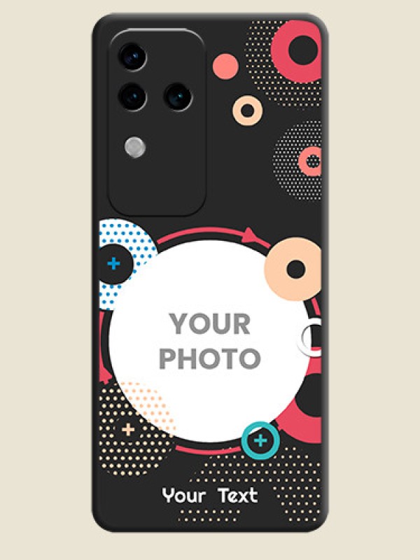 Custom Multicoloured Round Image on Personalised Space Black Soft Matte Cases - Vivo V30 Pro 5G - alternate view