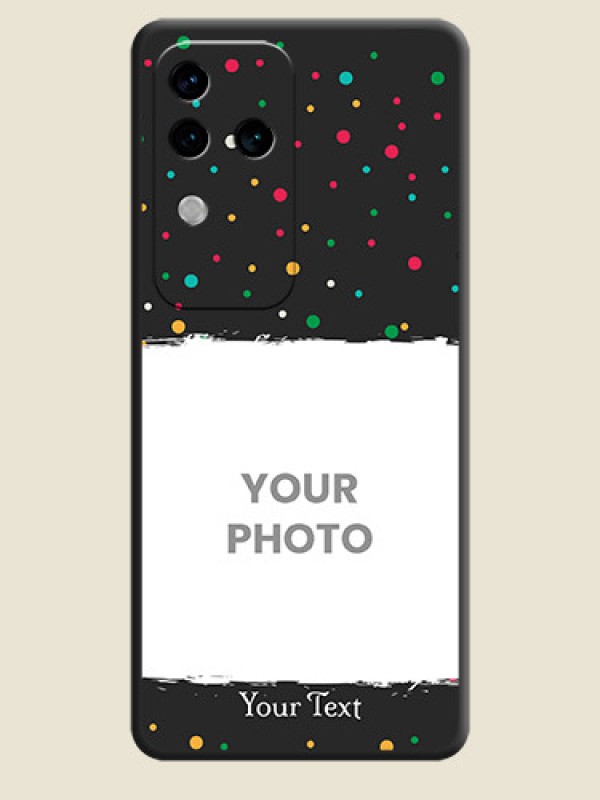 Custom Multicolor Dotted Pattern with Text on Space Black Custom Soft Matte Phone Back Cover - Vivo V30 Pro 5G - alternate view