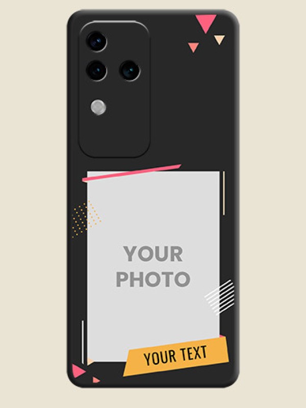 Custom Photo Frame with Triangle Small Dots - Photo on Space Black Soft Matte Back Cover - Vivo V30 Pro 5G - alternate view