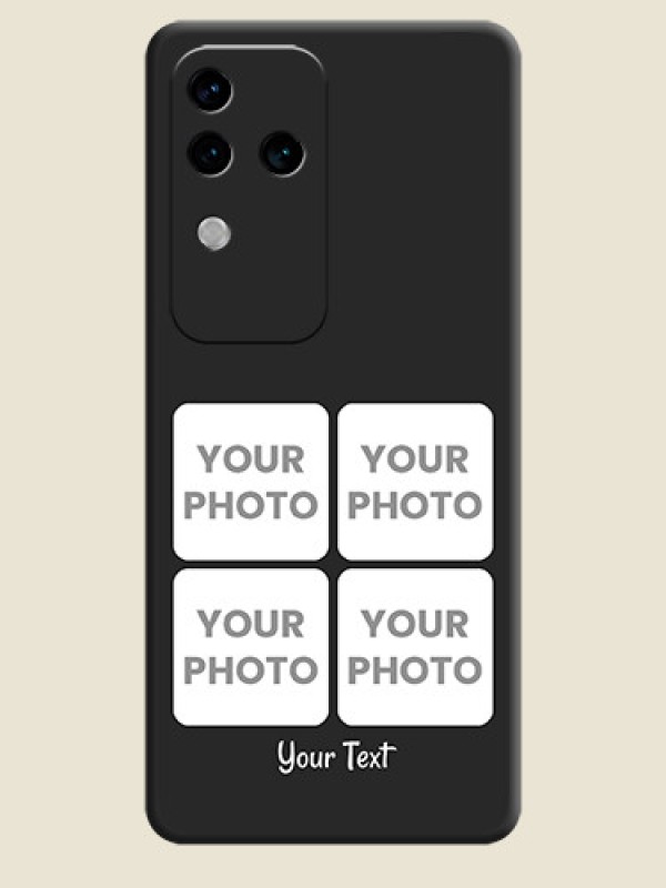 Custom Floral Art with 6 Image Holder - Photo on Space Black Soft Matte Mobile Case - Vivo V30 Pro 5G - alternate view