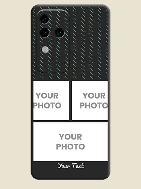 Custom Cross Dotted Pattern with 2 Image Holder on Personalised Space Black Soft Matte Cases - Vivo V30 Pro 5G - alternate view
