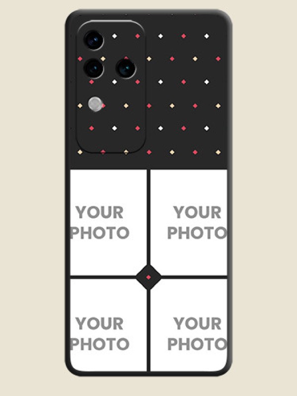 Custom Multicolor Dotted Pattern with 4 Image Holder on Space Black Custom Soft Matte Phone Cases - Vivo V30 Pro 5G - alternate view
