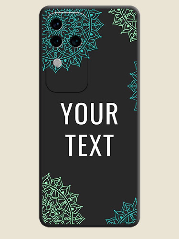 Custom Your Name with Floral Design on Space Black Custom Soft Matte Back Cover - Vivo V30 Pro 5G - alternate view