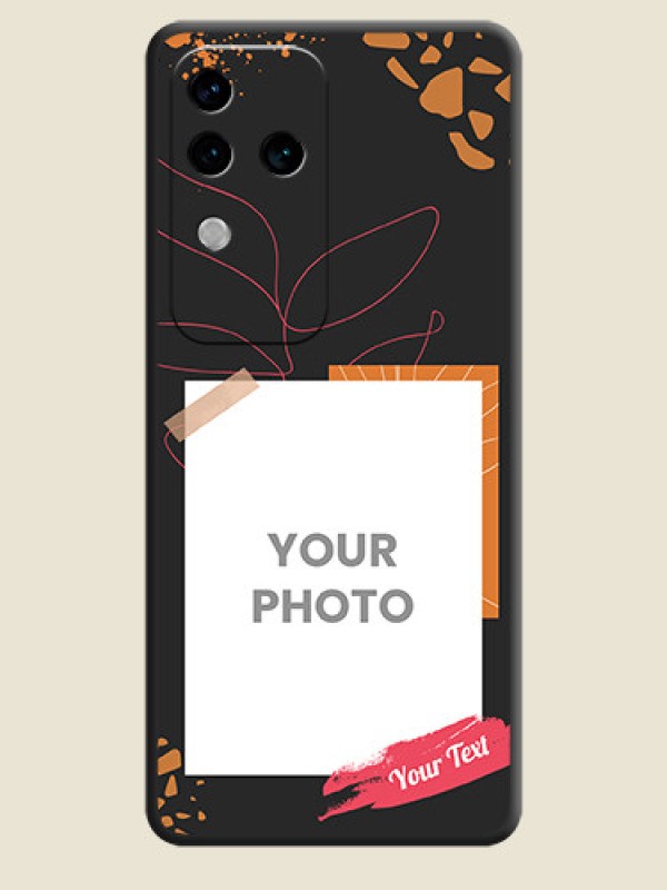 Custom Orange Photo Frame on Space Black Custom Soft Matte Phone Back Cover - Vivo V30 Pro 5G - alternate view