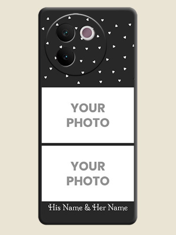 Custom Miniature Love Symbols with Name On Space Black Custom Soft Matte Mobile Back Cover - Vivo V30e 5G - alternate view