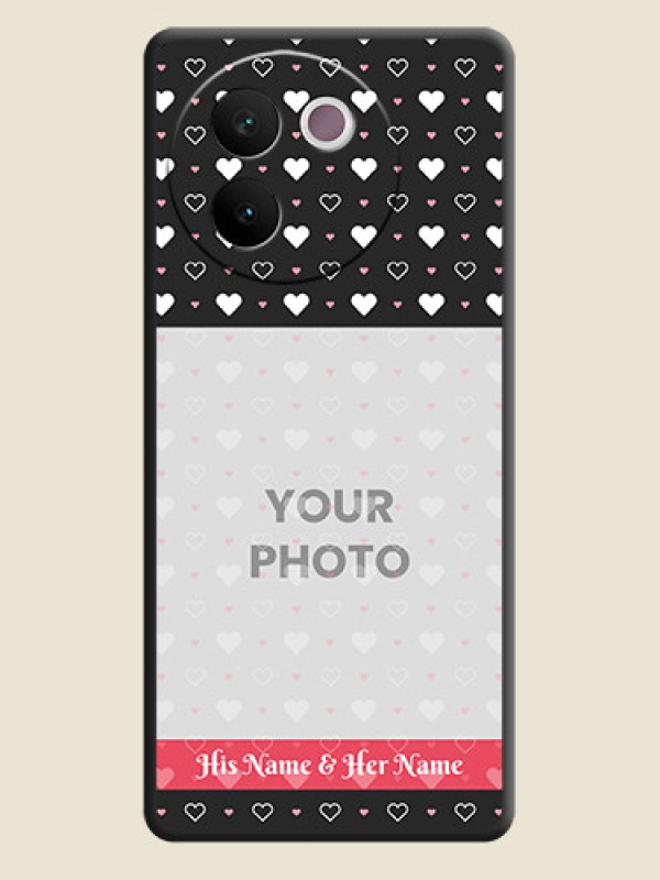 Custom White Color Love Symbols with Text Design on Photo On Space Black Custom Soft Matte Mobile Back Cover - Vivo V30e 5G - alternate view