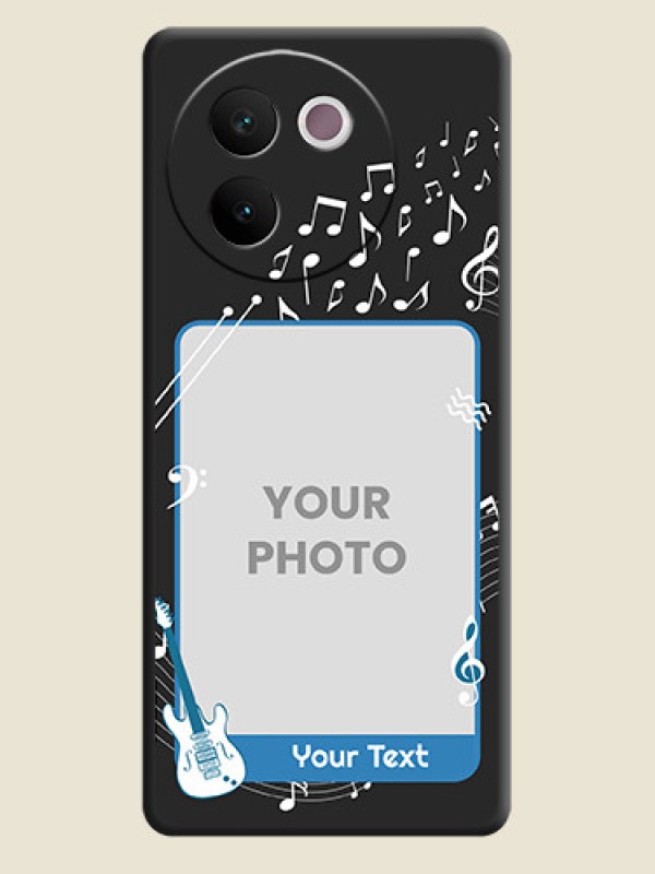 Custom Musical Theme Design with Text on Photo On Space Black Custom Soft Matte Mobile Back Cover - Vivo V30e 5G - alternate view
