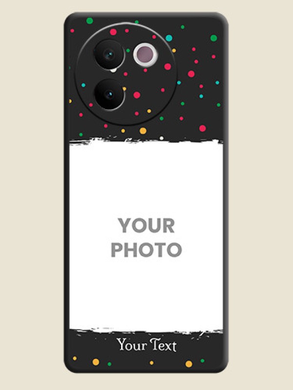Custom Multicolor Dotted Pattern with Text On Space Black Custom Soft Matte Mobile Back Cover - Vivo V30e 5G - alternate view