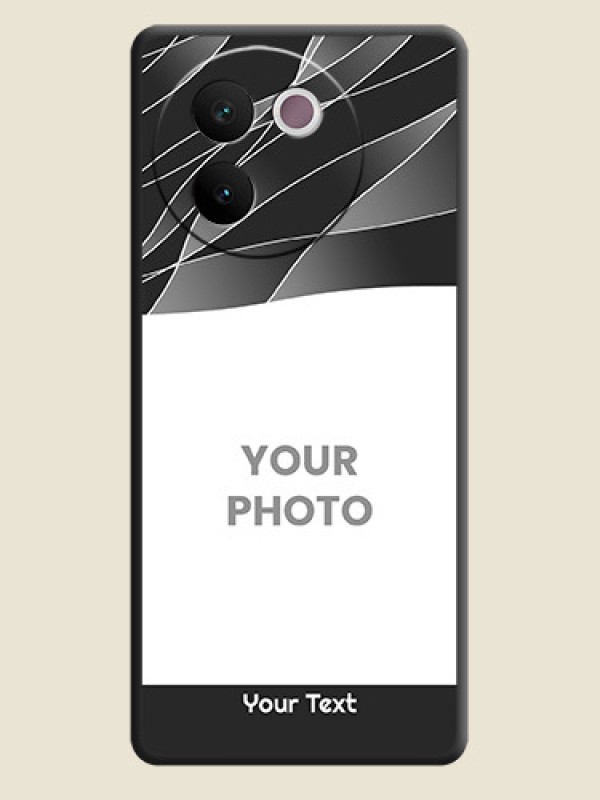 Custom Mixed Wave Lines on Photo On Space Black Custom Soft Matte Mobile Back Cover - Vivo V30e 5G - alternate view
